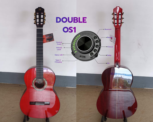 Flamenco Guitar Modesto Mesh "Candela/D (SELF-AMPLIFIED Double OS1) Bluetooth, ROSEWOOD Red
