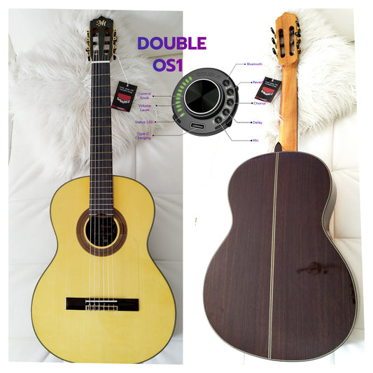 Guitarra Flamenca Modesto Malla F7/D (AUTOAMPLIFICADA Double OS1) Bluetooth, PALOSANTO