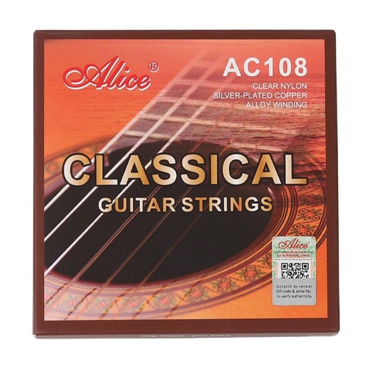Cuerdas Alice AC108 clásica nylon para guitarra NYLON tensión normal o alta